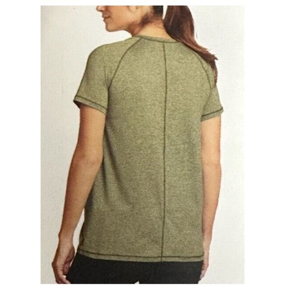 NWT Eddie Bauer Women's Active Crew Neck Everyday T-Shirt Green Sz L $40 1HL093 - Picture 2 of 2